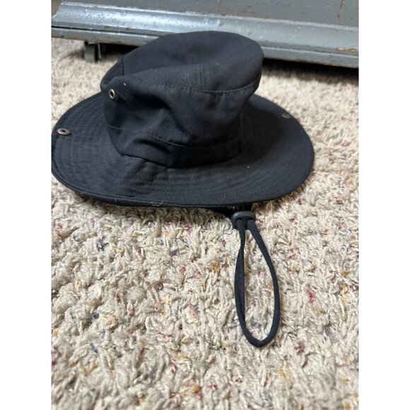 Westend Black Cotton Bucket Hat Adjustable Chin Strap Large/XL Outdoor Gear Mens - Picture 3 of 5